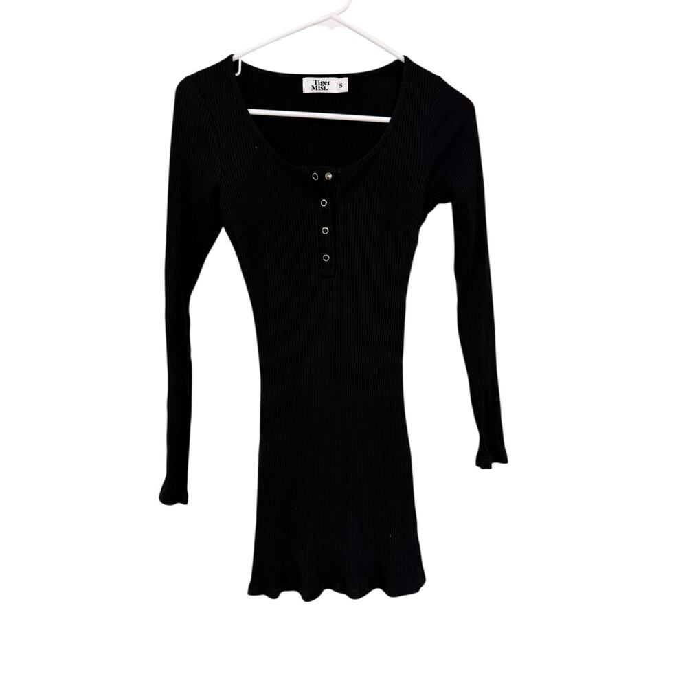 Tiger Mist Long Sleeve Body Con Ribbed Mini Dress Women's Size Small
